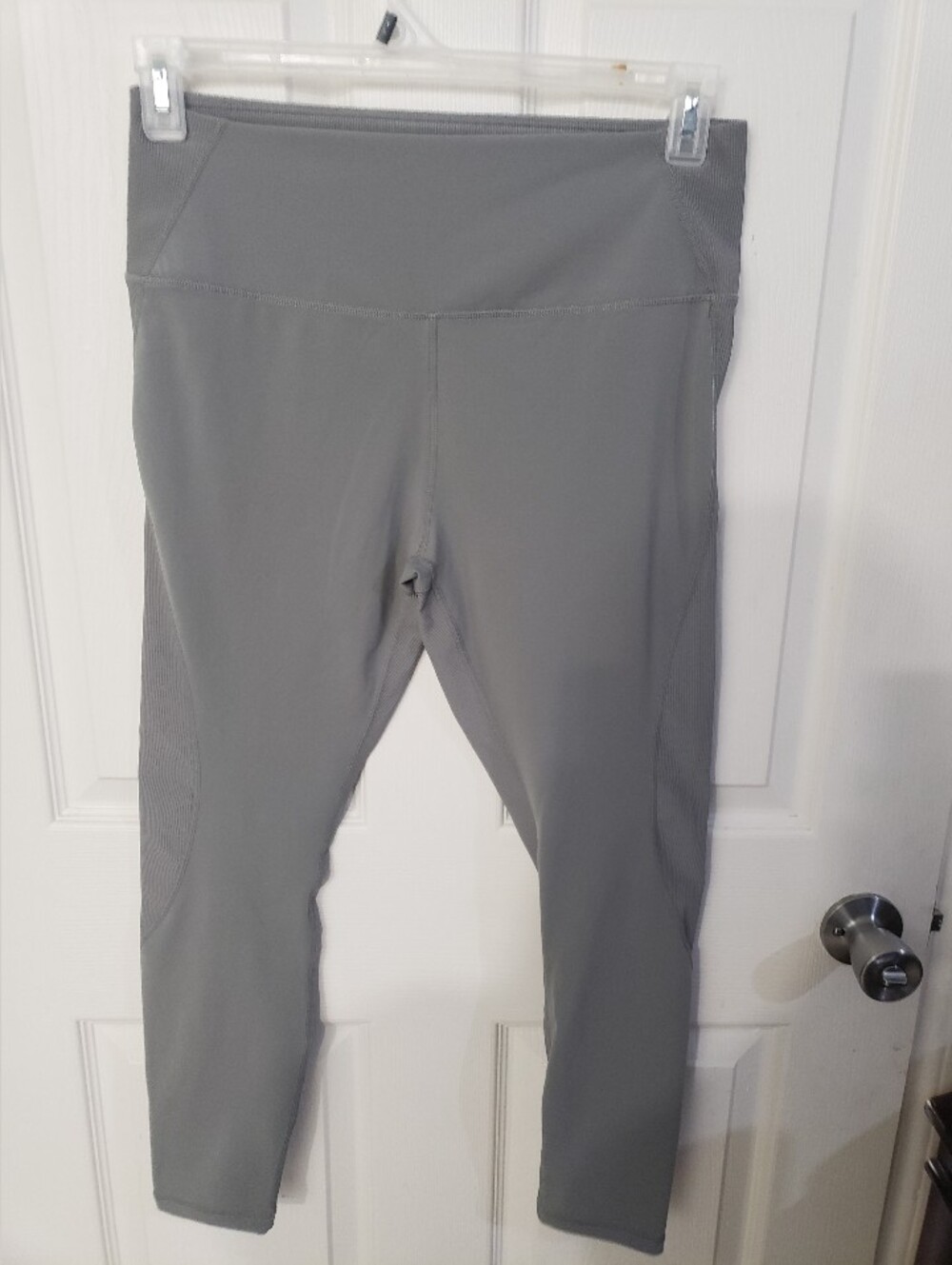 Size XL Glyder Gray Ribbed High-Waist Athletic Leggings